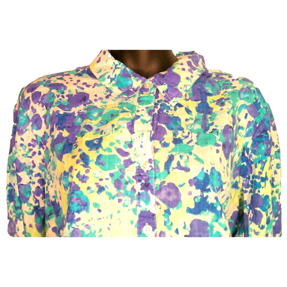 White Stag Long Sleeve, Roll-up, Button-down Floral Blouse Women's XXL 20 - Picture 2 of 7